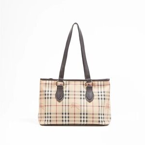 BURBERRY Nova Check Coated Canvas Top Zip Tote Vintage regent Haymarket